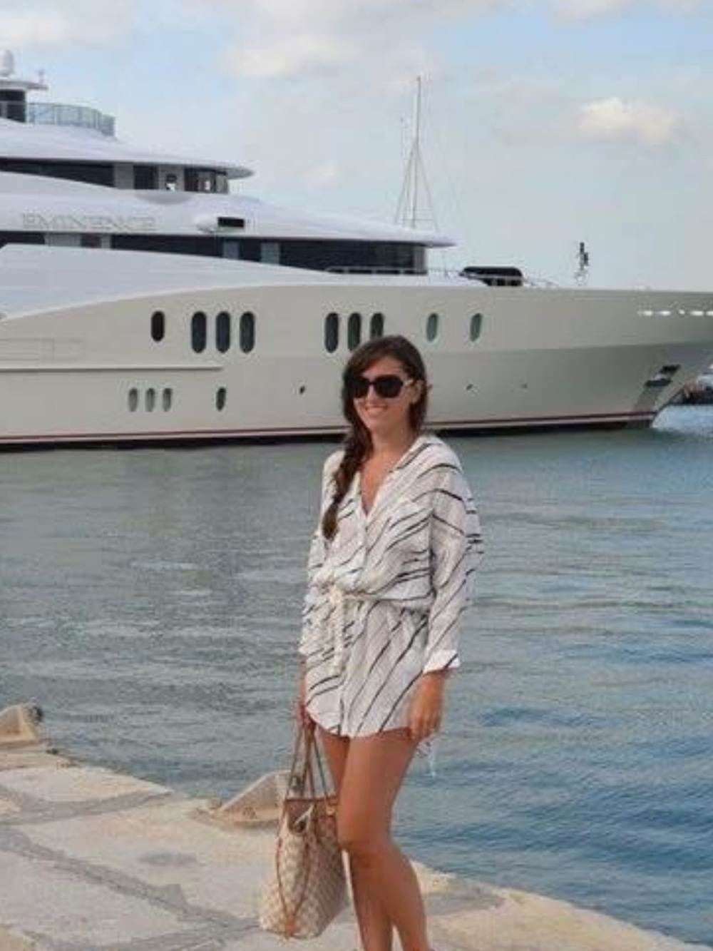 Faithfull the Brand White and Black Striped button down shirt/ dress
